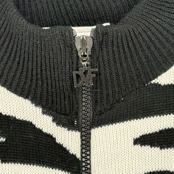 Diane Von Furstenberg Vintage Zebra Print Duster Cardigan Sweater Medium - Picture 6 of 8